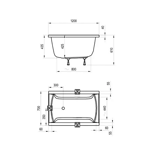 Акриловая ванна Ravak Classic 120x70 C861000000 Акриловая ванна Ravak Classic 120x70 C861000000