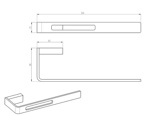 Полотенцедержатель Boheme Q 10945-MW белый матовый Полотенцедержатель Boheme Q 10945-MW белый матовый