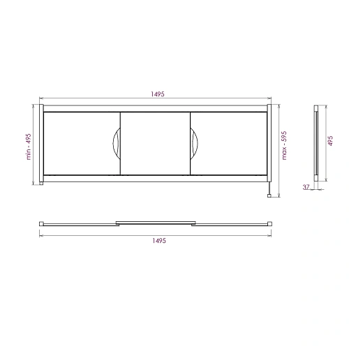 Экран для ванны фронтальный Onika ЛАГУНА 150 белый 515003 Экран для ванны фронтальный Onika ЛАГУНА 150 белый 515003