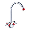 Картинка анонса товара «смеситель для кухни decoroom dr51028-red с высоким повортным изливом»