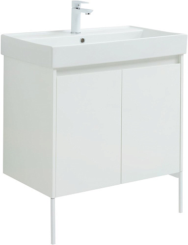 Тумба под раковину Aquanet Nova Lite 75 белый глянец (2 дверцы) 00298850 Тумба под раковину Aquanet Nova Lite 75 белый глянец (2 дверцы) 00298850