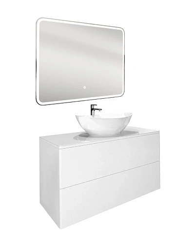 Тумба с раковиной Orange Otto Ot-100TuGLASS+G56 подвесная, белый Тумба с раковиной Orange Otto Ot-100TuGLASS+G56 подвесная, белый