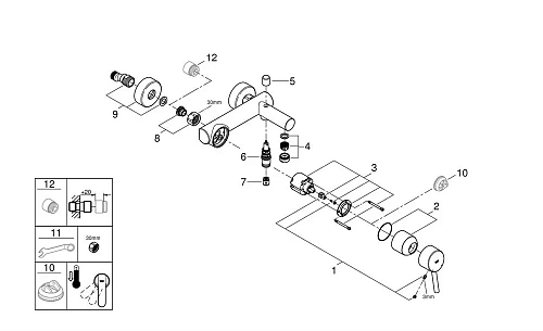 Смеситель для ванны GROHE Concetto, хром (32211001) Смеситель для ванны GROHE Concetto, хром (32211001)