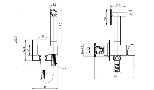 Гигиенический душ CEZARES CZR-SET-DA2-ID3-FMM120-01 хром со ом и держателелем, шланг металлизированный 120 см, Гигиенический душ CEZARES CZR-SET-DA2-ID3-FMM120-01 хром со ом и держателелем, шланг металлизированный 120 см,