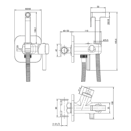 Гигиенический душ Lemark Solo LM7173C, встраиваемый, хром Гигиенический душ Lemark Solo LM7173C, встраиваемый, хром