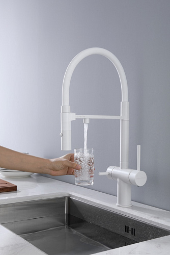 Смеситель для кухни Paulmark Gravity белый матовый Gr213888-WH Смеситель для кухни Paulmark Gravity белый матовый Gr213888-WH