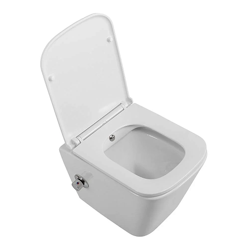 Унитаз подвесной BelBagno DUE BB3103CHR-BS/SC с сиденьем, функцией биде и смесителем Унитаз подвесной BelBagno DUE BB3103CHR-BS/SC с сиденьем, функцией биде и смесителем