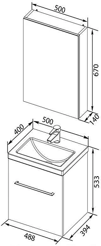 Комплект мебели Aquanet Порто 50 белый 00196675 Комплект мебели Aquanet Порто 50 белый 00196675