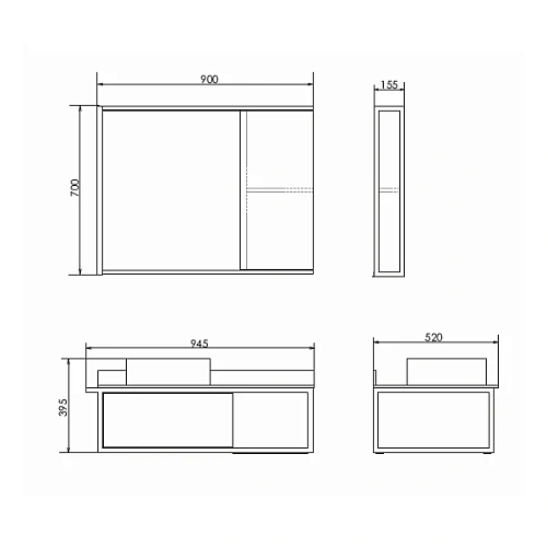 Тумба с раковиной Comforty Лиссабон 95 00-00006269 дуб темный с черной столешницей и раковиной Comforty 9111, левая Тумба с раковиной Comforty Лиссабон 95 00-00006269 дуб темный с черной столешницей и раковиной Comforty 9111, левая