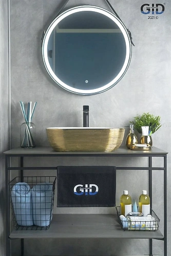 Раковина Gid D1302h132 53324 накладная белая / темное золото 50x40x14 Раковина Gid D1302h132 53324 накладная белая / темное золото 50x40x14