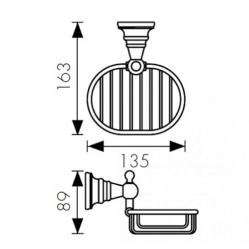 Мыльница Kaiser KH-2204 хром латунь Мыльница Kaiser KH-2204 хром латунь