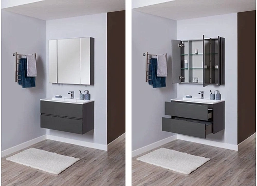 Комплект мебели Aquanet Алвита 80 серый антрацит 00241387 Комплект мебели Aquanet Алвита 80 серый антрацит 00241387