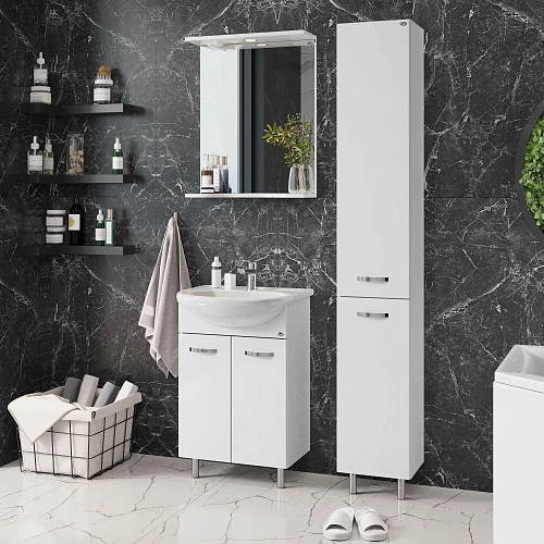 Тумба под раковину Onika Коралл 50 см 105032 напольная, белая (для Уют 50) Тумба под раковину Onika Коралл 50 см 105032 напольная, белая (для Уют 50)