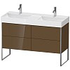 Картинка анонса товара «тумба под раковину duravit xsquare xs445606161 напольная 118 см коричнево-оливковый глянцевый»