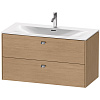 Картинка анонса товара «тумба под раковину duravit brioso br431301052 подвесная 102 см европейский дуб»