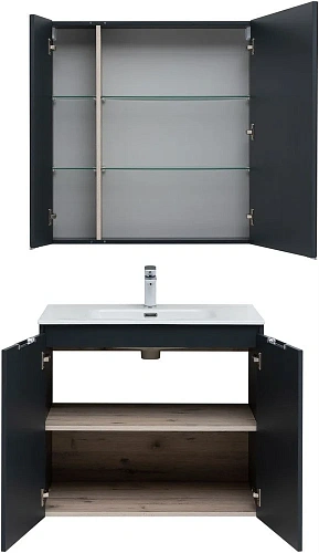 Комплект мебели Aquanet Алвита New 80 2 дверцы, антрацит 00274212 Комплект мебели Aquanet Алвита New 80 2 дверцы, антрацит 00274212