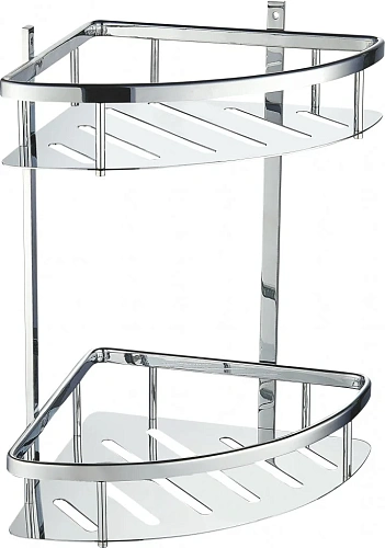 Полка Wonzon & Woghand 2-х ярусная, угловая, хром (WW-4142) Полка Wonzon & Woghand 2-х ярусная, угловая, хром (WW-4142)
