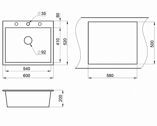 Кухонная мойка GRANULA (6001, СЛАНЕЦ) Кухонная мойка GRANULA (6001, СЛАНЕЦ)