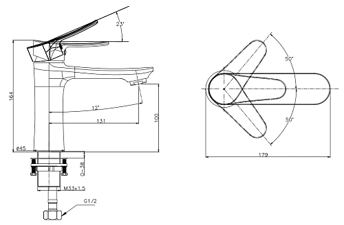 Смеситель для раковины ARROW AG4106MB черный Смеситель для раковины ARROW AG4106MB черный