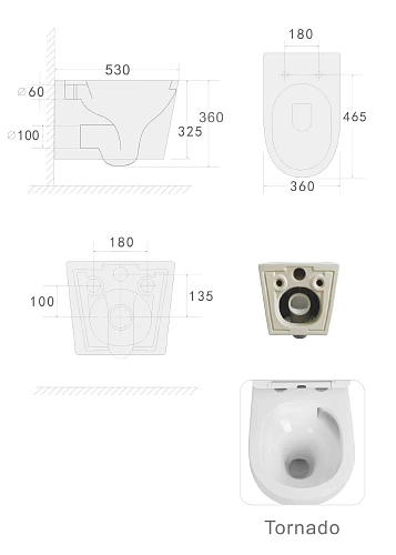 Унитаз подвесной Boheme AVVA 973-SET-MW белый матовый c крышкой Унитаз подвесной Boheme AVVA 973-SET-MW белый матовый c крышкой