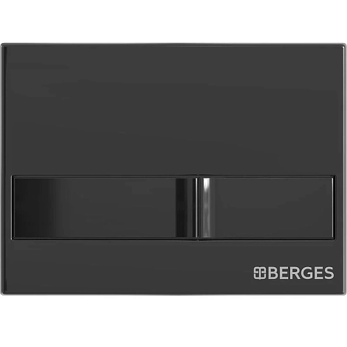 Комплект унитаза BERGES Strati Rimless с инсталляцией NOVUM кнопкой L6 черный глянец, сидение дюропл 042454 Комплект унитаза BERGES Strati Rimless с инсталляцией NOVUM кнопкой L6 черный глянец, сидение дюропл 042454