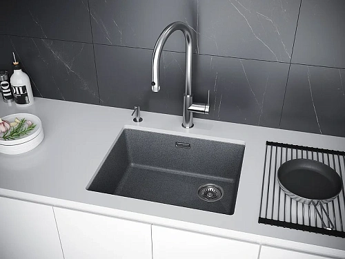 Кухонная мойка Paulmark LUMI 55UNI-SKEW LU55SK-DG, графит, 555х440 Кухонная мойка Paulmark LUMI 55UNI-SKEW LU55SK-DG, графит, 555х440