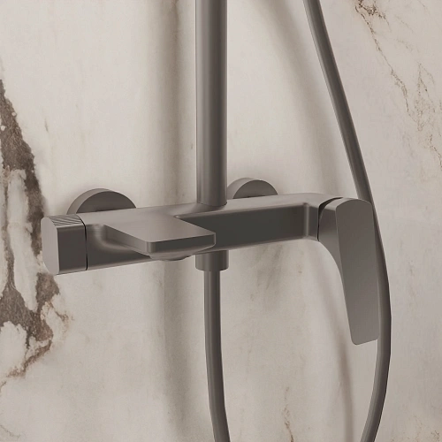 Душевая система Vincea Puro VSFS-5P1GM с изливом, вороненая сталь Душевая система Vincea Puro VSFS-5P1GM с изливом, вороненая сталь