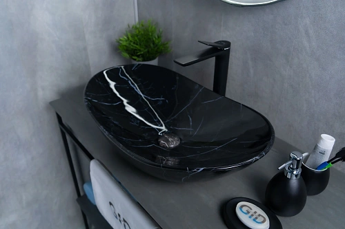 Раковина Gid Bs9811 54467 накладная под камень глянцевый 61x37x15 Раковина Gid Bs9811 54467 накладная под камень глянцевый 61x37x15