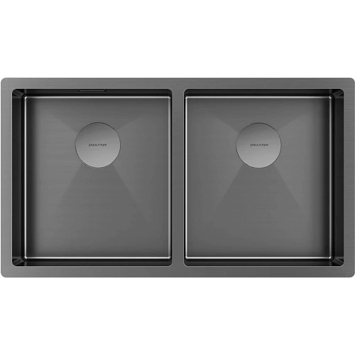 Кухонная мойка Paulmark NEXT 78/2 UNI, PM207844-GM, вороненая сталь, 780х440мм Кухонная мойка Paulmark NEXT 78/2 UNI, PM207844-GM, вороненая сталь, 780х440мм