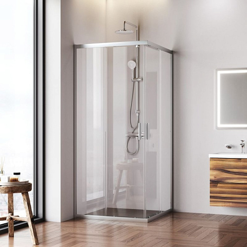 Душевой уголок AM.PM Gem W90G-403-9090MT 90x90 хром матовый, стекло прозрачное Душевой уголок AM.PM Gem W90G-403-9090MT 90x90 хром матовый, стекло прозрачное