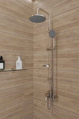 Душевая стойка STWORKI Стокгольм by Damixa Стокгольм HFSG97000, хром, с тропическим верхним душем, б 427643 Душевая стойка STWORKI Стокгольм by Damixa Стокгольм HFSG97000, хром, с тропическим верхним душем, б 427643