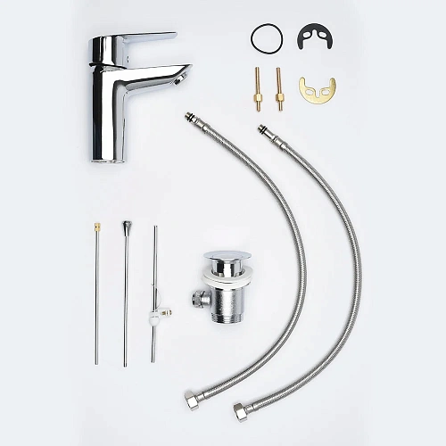 Смеситель для раковины AQUAme Prato AQM P6111 AQUAme с донным клапаном, хром AQMP6111 Смеситель для раковины AQUAme Prato AQM P6111 AQUAme с донным клапаном, хром AQMP6111