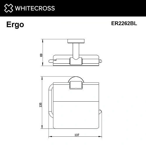 Держатель туалетной бумаги WHITECROSS Ergo ER2262BL черный матовый Держатель туалетной бумаги WHITECROSS Ergo ER2262BL черный матовый