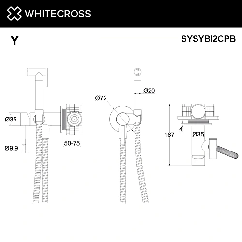 Гигиенический душ WHITECROSS Y SYSYBI2CPB брашированная медь Гигиенический душ WHITECROSS Y SYSYBI2CPB брашированная медь