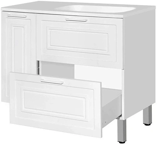 Тумба под раковину Style Line Альба (2 ящ./корзина) Барселона 90 Правая Люкс, белый, PLUS ЛС-000010054 Тумба под раковину Style Line Альба (2 ящ./корзина) Барселона 90 Правая Люкс, белый, PLUS ЛС-000010054