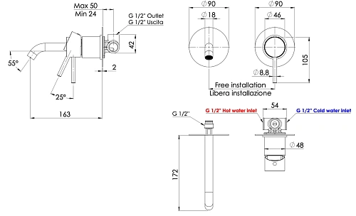 Смеситель для раковины Remer X Style X15CNO, черный матовый Смеситель для раковины Remer X Style X15CNO, черный матовый