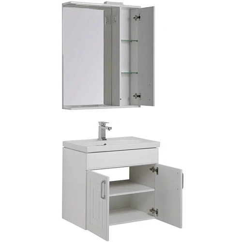 Комплект мебели Aquanet Рондо 70 белый (2 дверцы) 00195708 Комплект мебели Aquanet Рондо 70 белый (2 дверцы) 00195708