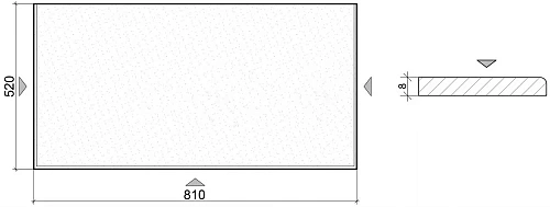 Столешница Boheme стекло 80см прямая GOLD 853-080-G Столешница Boheme стекло 80см прямая GOLD 853-080-G