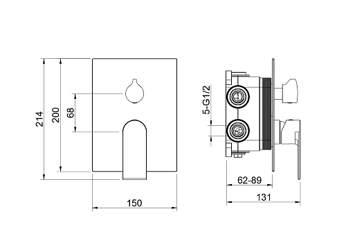 Смеситель для ванны Aquatek ЛИРА AQ1447MB Черный матовый, встраиваемый Смеситель для ванны Aquatek ЛИРА AQ1447MB Черный матовый, встраиваемый