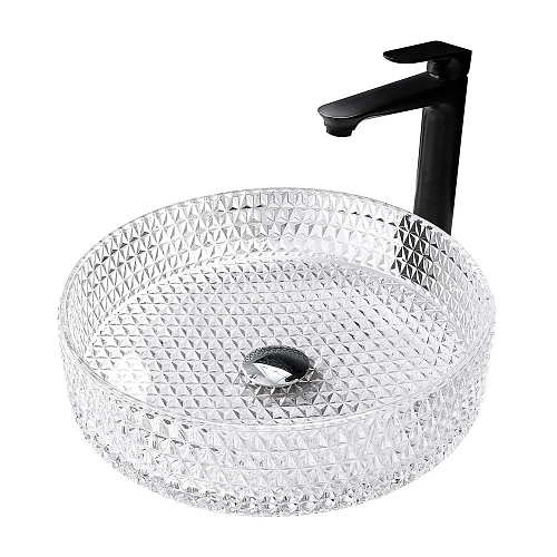 Раковина ABBER Glas AK2301 стеклянная, накладная, прозрачная Раковина ABBER Glas AK2301 стеклянная, накладная, прозрачная