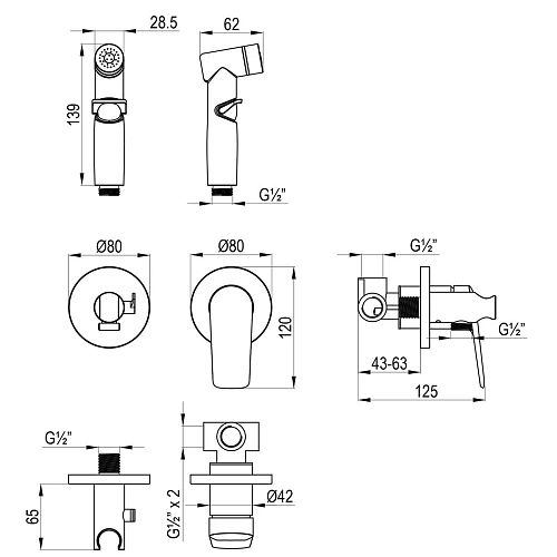 Гигиенический душ Lemark Verba LM11419C, встраиваемый, хром Гигиенический душ Lemark Verba LM11419C, встраиваемый, хром