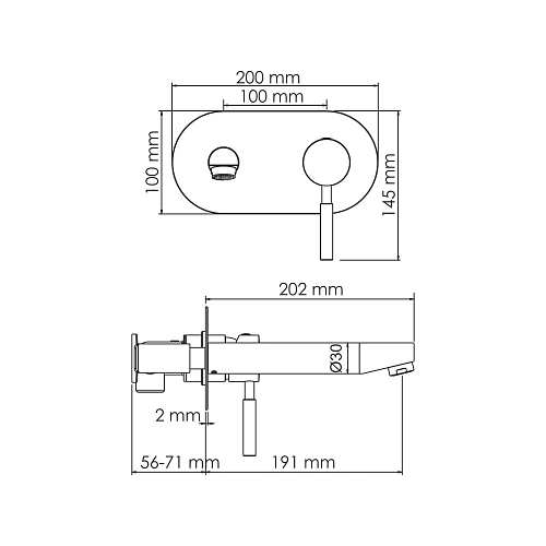 Смеситель для раковины WasserKRAFT Main 4130 встраиваемый хром Смеситель для раковины WasserKRAFT Main 4130 встраиваемый хром