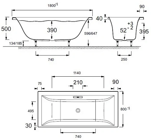 Акриловая ванна Jacob Delafon Evok 180x80 E5EN214RRU-00 Акриловая ванна Jacob Delafon Evok 180x80 E5EN214RRU-00