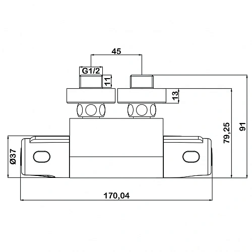 Смеситель для душа Swedbe Mercury 9026 термостатический МИНИ Смеситель для душа Swedbe Mercury 9026 термостатический МИНИ