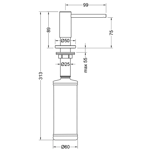 Дозатор жидкого мыла Timo Saona 13139/00 встраиваемый хром Дозатор жидкого мыла Timo Saona 13139/00 встраиваемый хром