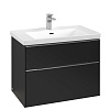 Картинка анонса товара «тумба под раковину villeroy &amp; boch subway 3.0 с подсветкой volcano black / volcano black c574l0vl»