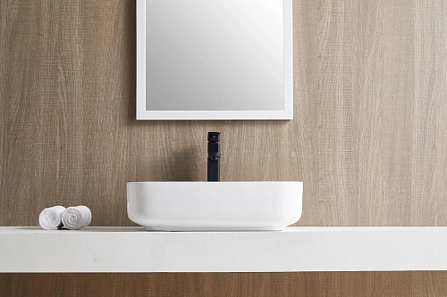 Раковина Sintesi SIN-LVB-APP-409 накладная белая 500х400х130, без отверстия под смеситель Раковина Sintesi SIN-LVB-APP-409 накладная белая 500х400х130, без отверстия под смеситель