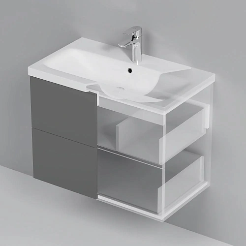 Тумба под раковину AM.PM Gem M90FHX07522GM подвесная, 75 см push-to-open, графит матовый Тумба под раковину AM.PM Gem M90FHX07522GM подвесная, 75 см push-to-open, графит матовый