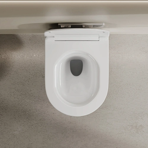 Унитаз подвесной ABBER Bequem AC1129 белый, безободковый, смыв торнадо Унитаз подвесной ABBER Bequem AC1129 белый, безободковый, смыв торнадо