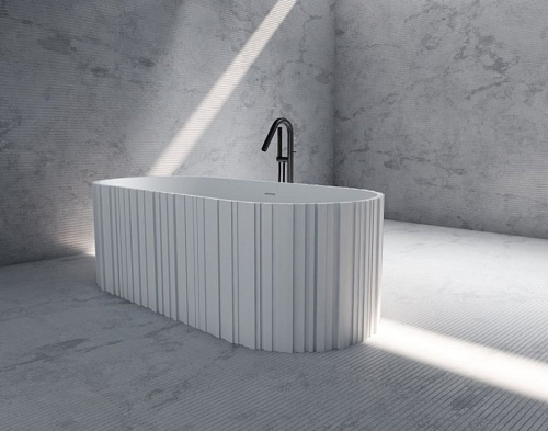 Ванна отдельностоящая ABBER AS9653 170x75 универсальная, белая матовая, искусственный камень Ванна отдельностоящая ABBER AS9653 170x75 универсальная, белая матовая, искусственный камень